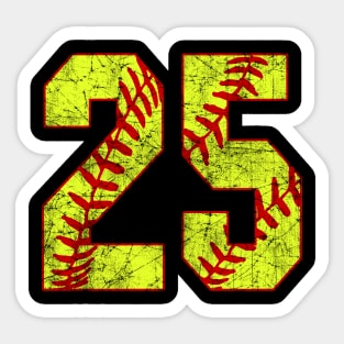 Fastpitch Softball Number 25 #25 Softball Shirt Jersey Uniform Favorite Player Biggest Fan Sticker